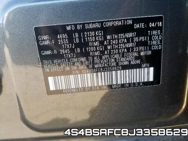 4S4BSAFC8J3358629 фото 2
