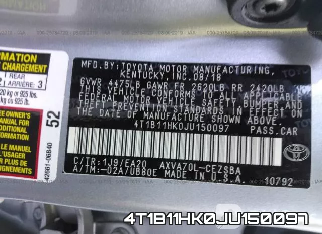 4T1B11HK0JU150097 фото 10