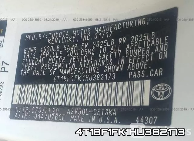4T1BF1FK1HU382173 фото 10
