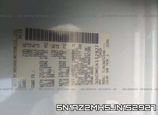 5N1AZ2MH5JN152927 фото 10