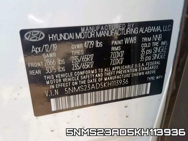 5NMS23AD5KH113936 фото 2