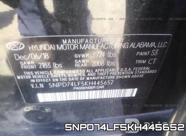 5NPD74LF5KH445652 фото 10