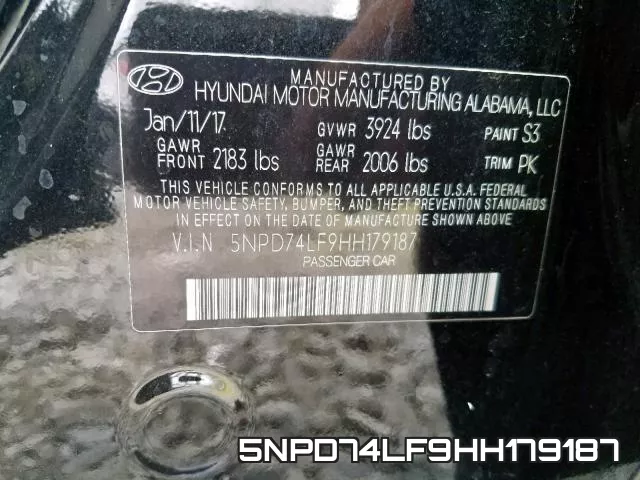 5NPD74LF9HH179187 фото 2