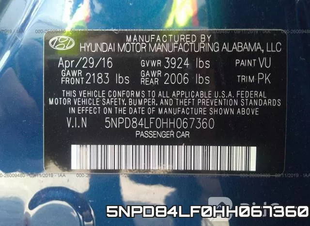 5NPD84LF0HH067360 фото 10