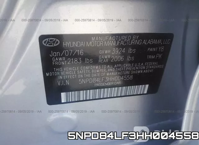 5NPD84LF3HH004558 фото 10