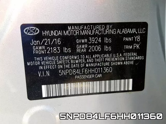 5NPD84LF6HH011360 фото 2