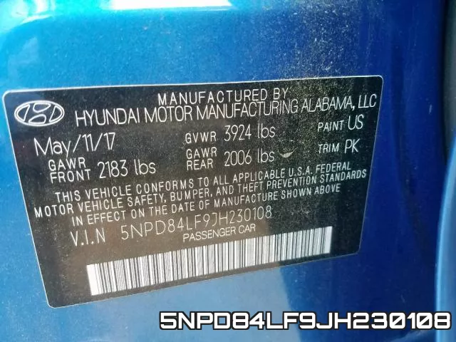 5NPD84LF9JH230108 фото 2
