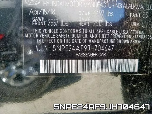 5NPE24AF9JH704647 фото 2