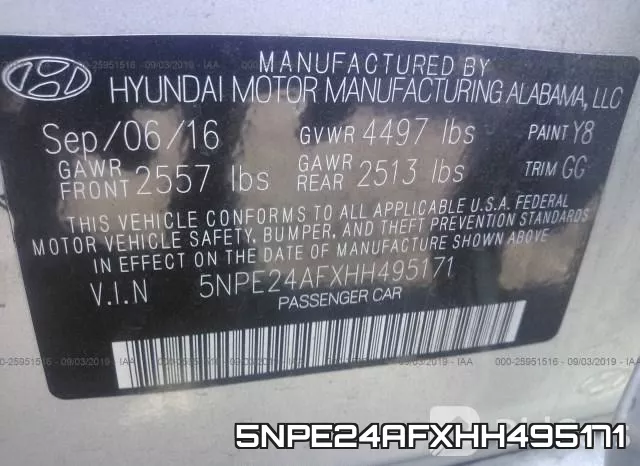 5NPE24AFXHH495171 фото 10