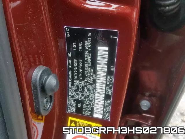 5TDBGRFH3HS027806 фото 2