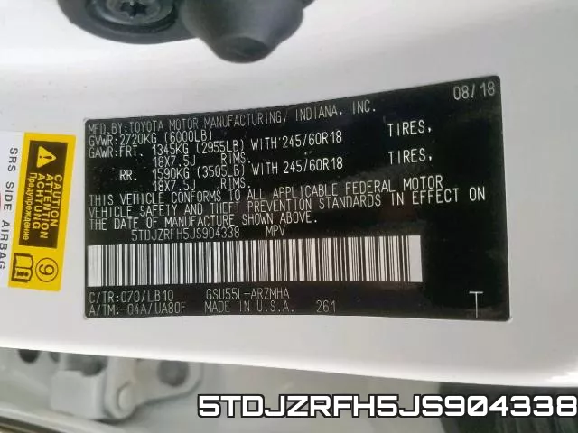 5TDJZRFH5JS904338 фото 2
