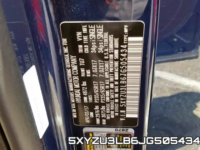 5XYZU3LB6JG505434 фото 2