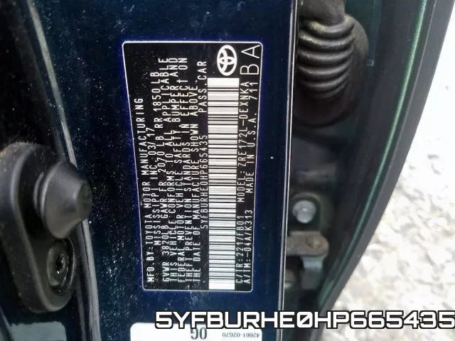 5YFBURHE0HP665435 фото 2
