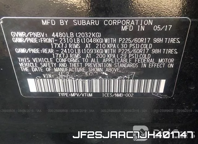 JF2SJAAC7JH401747 фото 10