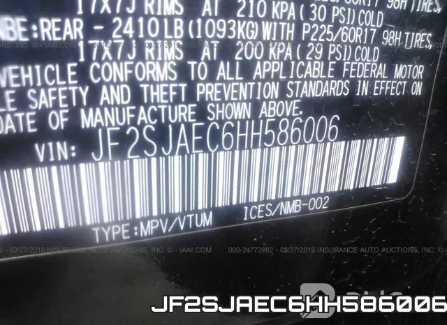 JF2SJAEC6HH586006 фото 10