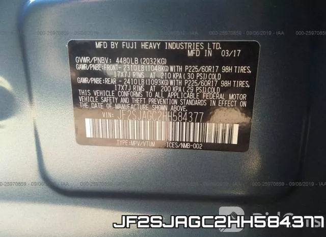 JF2SJAGC2HH584377 фото 10