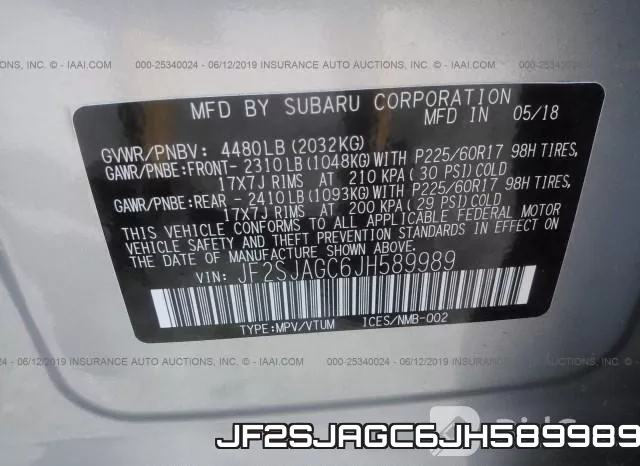 JF2SJAGC6JH589989 фото 9