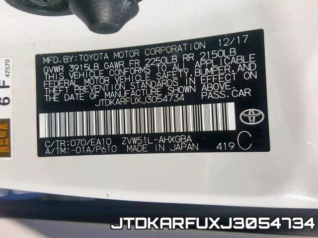 JTDKARFUXJ3054734 фото 2