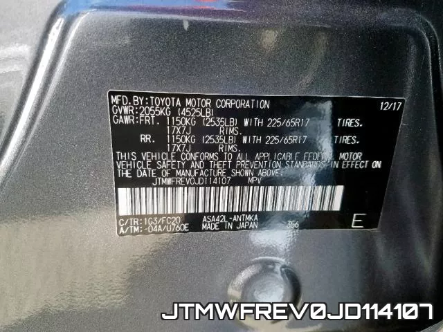 JTMWFREV0JD114107 фото 2