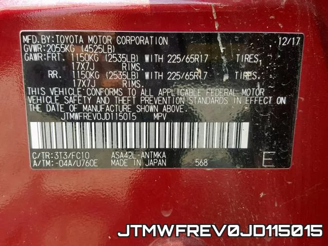 JTMWFREV0JD115015 фото 2