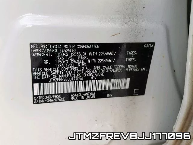 JTMZFREV8JJ177096 фото 2