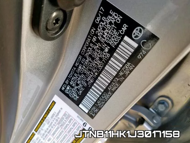 JTNB11HK1J3017158 фото 2