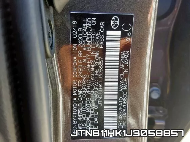 JTNB11HK1J3058857 фото 2