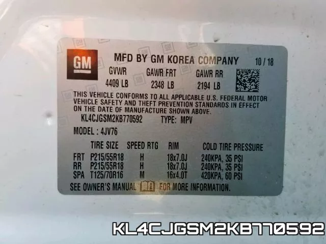 KL4CJGSM2KB770592 фото 2
