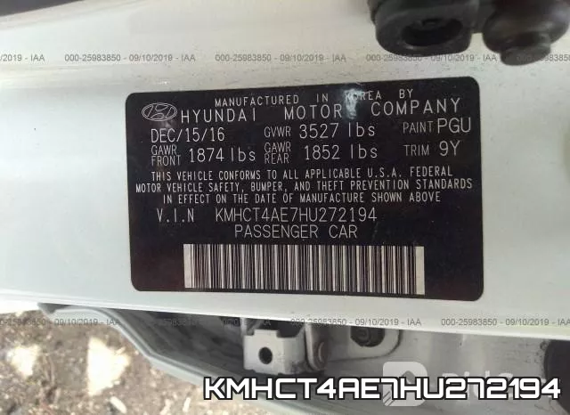 KMHCT4AE7HU272194 фото 10