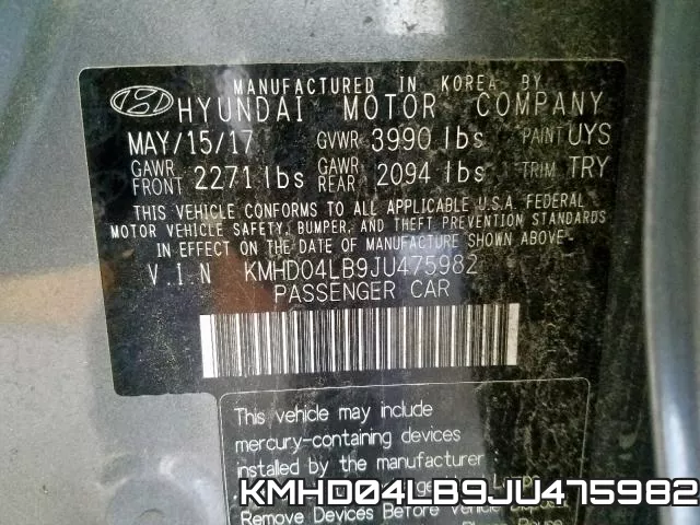 KMHD04LB9JU475982 фото 2