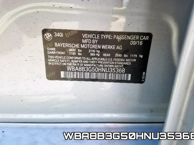 WBA8B3G50HNU35368 фото 2