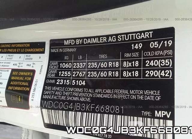 WDC0G4JB3KF668081 фото 9
