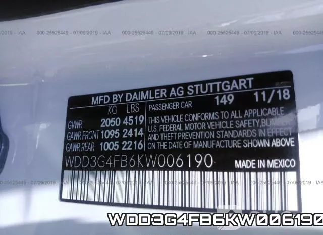 WDD3G4FB6KW006190 фото 10