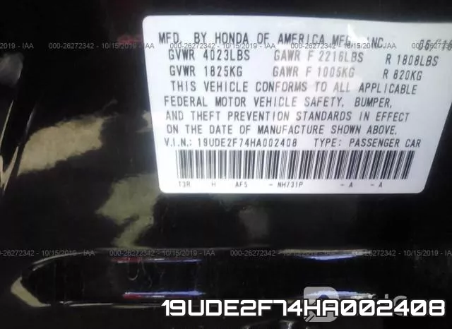 19UDE2F74HA002408 фото 10
