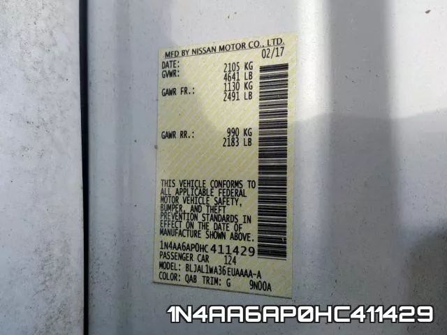 1N4AA6AP0HC411429 фото 2