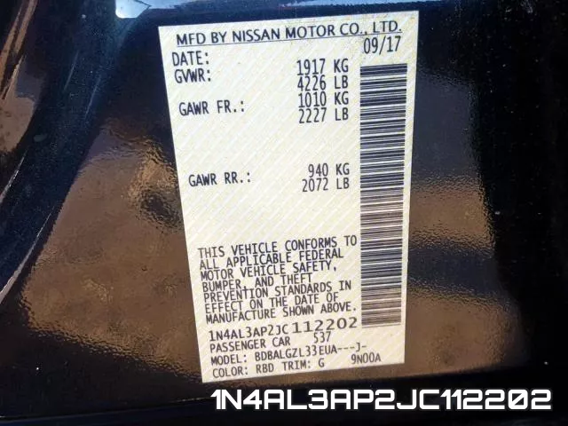 1N4AL3AP2JC112202 фото 2