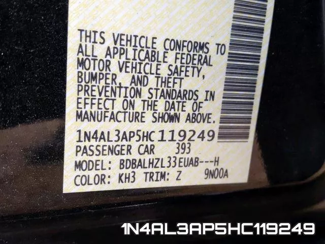 1N4AL3AP5HC119249 фото 2