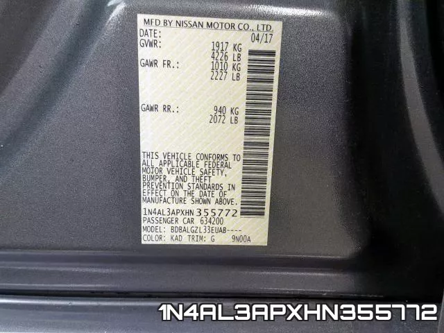 1N4AL3APXHN355772 фото 2