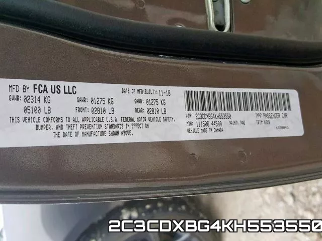 2C3CDXBG4KH553550 фото 2