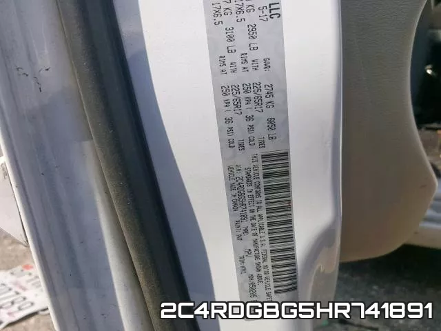 2C4RDGBG5HR741891 фото 2