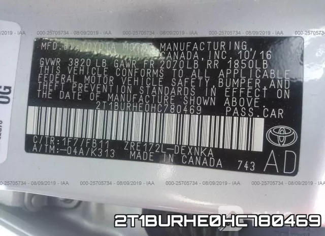 2T1BURHE0HC780469 фото 9