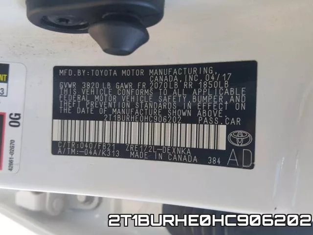 2T1BURHE0HC906202 фото 2