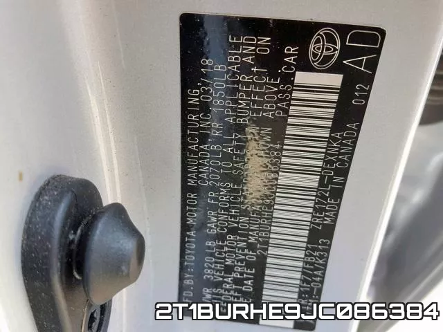 2T1BURHE9JC086384 фото 2