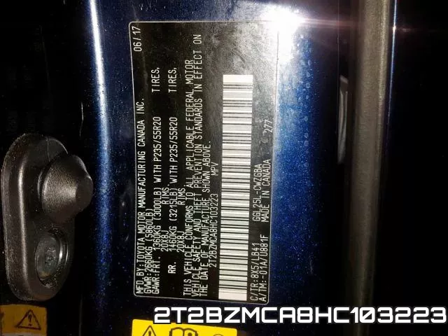 2T2BZMCA8HC103223 фото 2