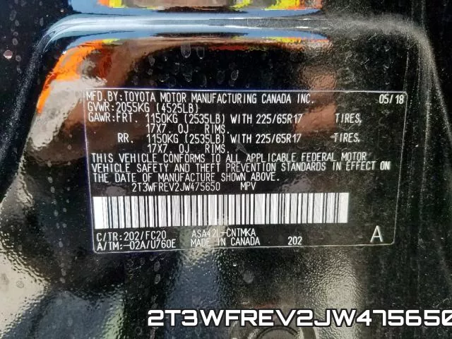 2T3WFREV2JW475650 фото 2