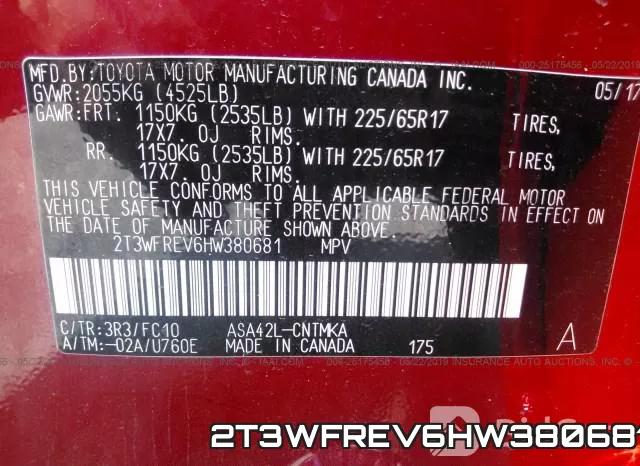 2T3WFREV6HW380681 фото 10