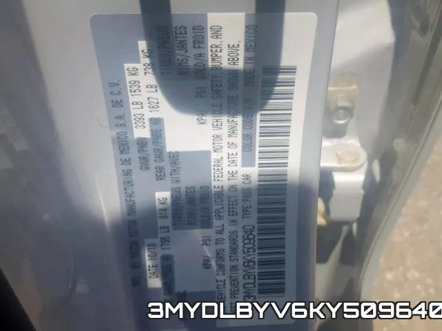 3MYDLBYV6KY509640 фото 2