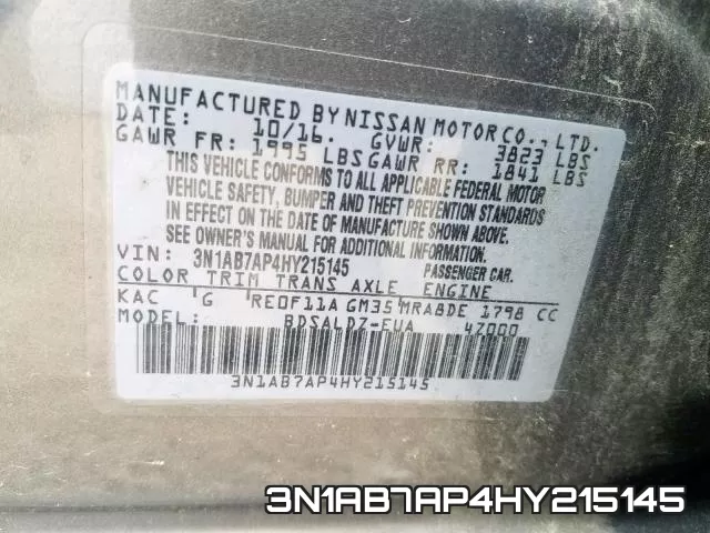 3N1AB7AP4HY215145 фото 2