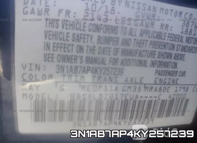 3N1AB7AP4KY257239 фото 10