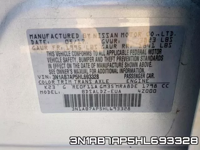 3N1AB7AP5HL693328 фото 2